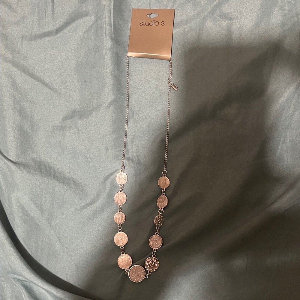 Studio S Silver Disc Necklace